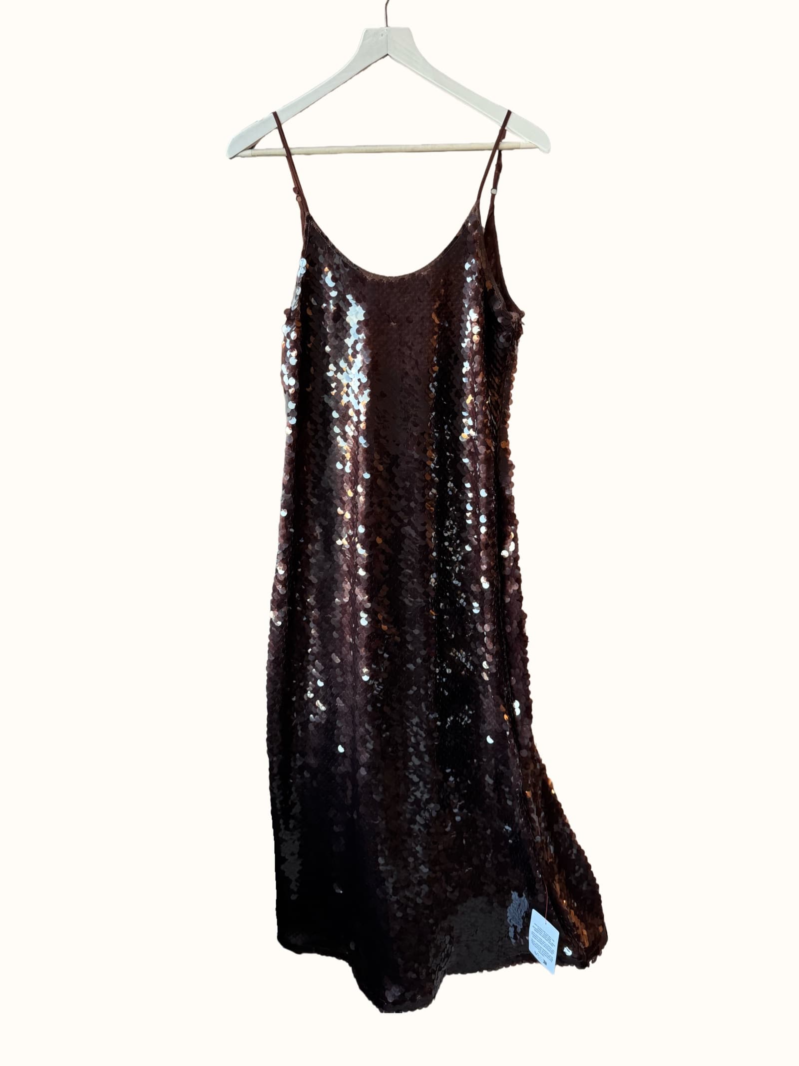 TopShop Brown Sequin Slip Dress