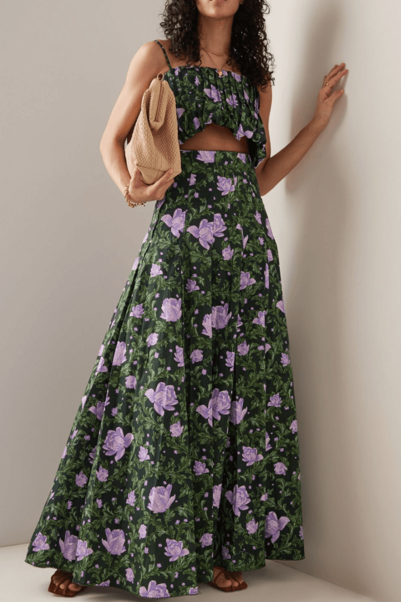 Agua by Agua Bendita Purple Floral Two-Piece Set