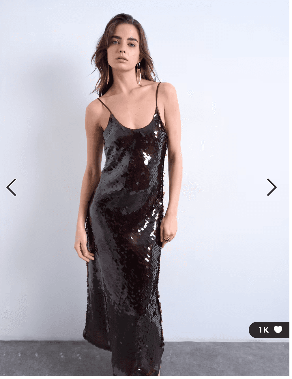 TopShop Brown Sequin Slip Dress